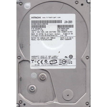 HDT721010SLA360, PN 0A38016, MLC BA3120, Hitachi 1TB SATA 3.5 Hard Drive