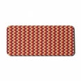 thumbnail image 1 of Retro Computer Mouse Pad, Vintage Zig Zag Chevron Motif in Funky Parallel Stripe Graphic, Rectangle Non-Slip Rubber Mousepad X-Large, 35" x 15" Gaming Size, Orange Maroon Yellow, by Ambesonne, 1 of 2