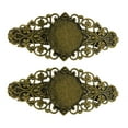thumbnail image 1 of 2 Pieces Bronze Flowers French Clip Hair Clip Cabochon Blank Setting Base, 1 of 8