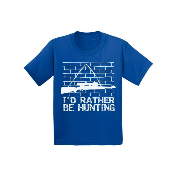Awkward Styles I'd Rather be Hunting Kids Shirt Hunting T Shirt for Boys I Would Rather be Hunting Shirt for Girls Hunting Lovers Gifts Hunter T Shirt for Children I Love Hunting Shirt for Kids