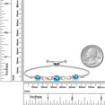 thumbnail image 4 of Gem Stone King 925 Silver and 10K Yellow Gold Swiss Blue Topaz and White Lab Grown Diamond Bracelet for Women | 2.54 Cttw | Gemstone November Birthstone | Cushion 6MM | Fully Adjustable 9 inch, 4 of 5
