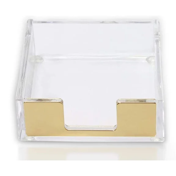 Acrylic Sticky Note Holder Desk Organizer Decor For 3X3 Sticky Notes Memo (Go...