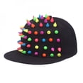 thumbnail image 3 of Baywell Unisex Punk Studded Baseball Hip-Hop Hat Adjustable Snapback Spike Rivet Stud Cap, Pack of 2, 3 of 6