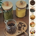 thumbnail image 5 of Frasco de vidrio con tapa de madera y cuchara, 20.3 oz, contenedor para almacenar alimentos, tarro para café, contenedor para posos de café, recipiente de vidrio para almacenar alimentos (1 paquete), 5 of 5