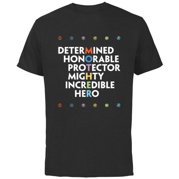 Marvel Avengers Super Hero Mother's Day - Short Sleeve Cotton T-Shirt for Adults - Customized-Black