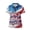 Distressed American Flag Star & Stripe Pattern, variant on FUIALDOLG Easter Women 1/4 Zip Polo Shirt Featuring Highland Cow Eggs, Lightweight Breathable Athletic Tops for Golf and Tennis