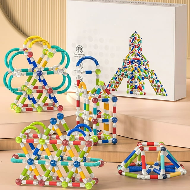 RKSTN P Lastic Splicing Rod Versatile Magnetic Rod Stretchable Children's Magnetic Attraction Splicing Magnetic Building Blocks Magnet Stretching Toy Gift Toddlers Toys