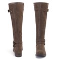 thumbnail image 2 of LOVE STEETLY Women's Knee High Chunky Heel Boots, Side Zipper Round Toe Faux Leather Casual Buckle Comfort Versatile Boot., 2 of 7