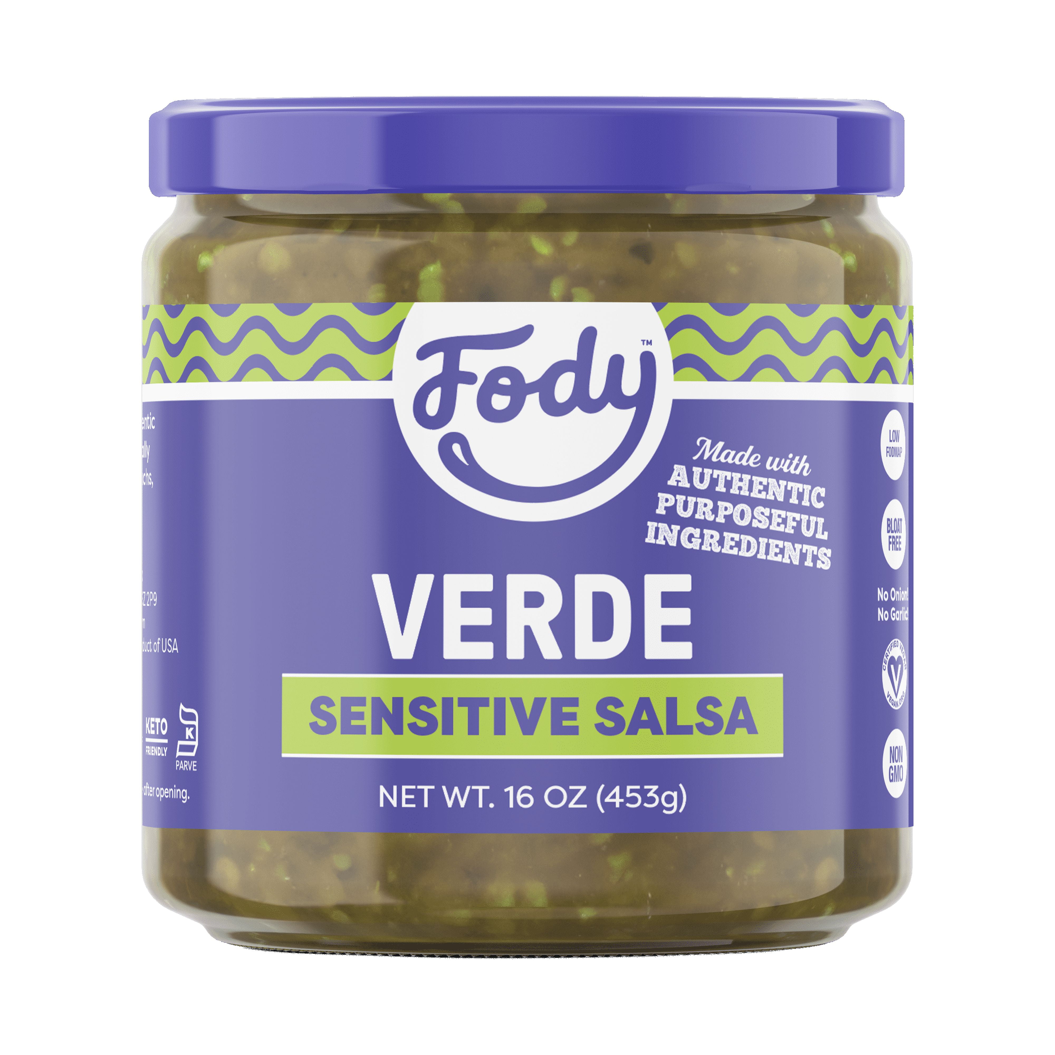 (3 pack) Fody Foods Gluten-Free Salsa Verde, , Shelf-Stable, 16oz Jar