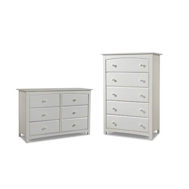 2 Piece Kids Bedroom Set With Dresser And Chest In White Walmart