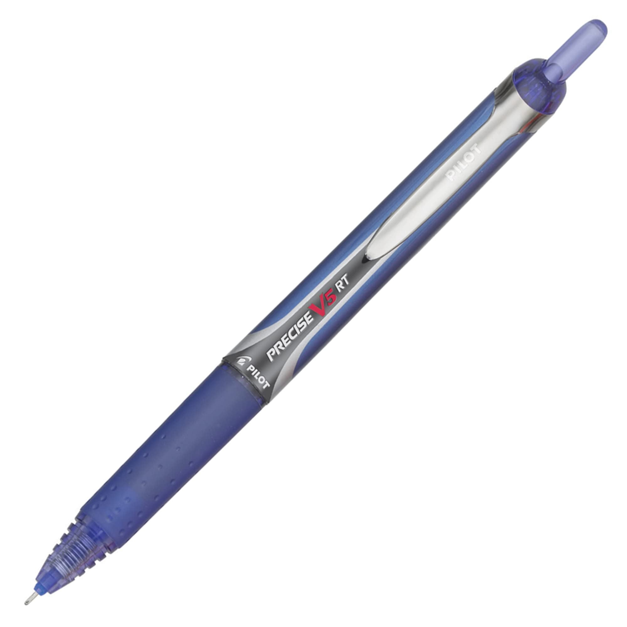 Pilot® Precise™ V5 Liquid Ink Retractable Rollerball Pens, Extra Fine Point, 0.5 mm, Blue Barrels, Blue Ink, Pack Of 12