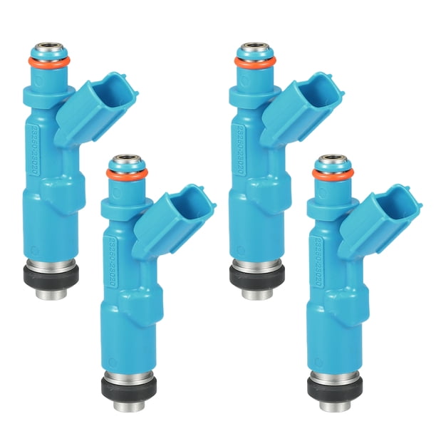 Inyector de combustible Unique Bargains No.23250-29015 boquilla de inyección de combustible para Toyota Yaris Vitz 1999-2005 1.0L 1.3L Azul 4 Pcs