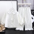 thumbnail image 5 of JUMEYU Kid Pajamas Girls 2-Piece Pajamas Sleepwear Pjs for Baby, Toddler, Kids, Girl 3T 4T (White,3-4 Years), 5 of 7
