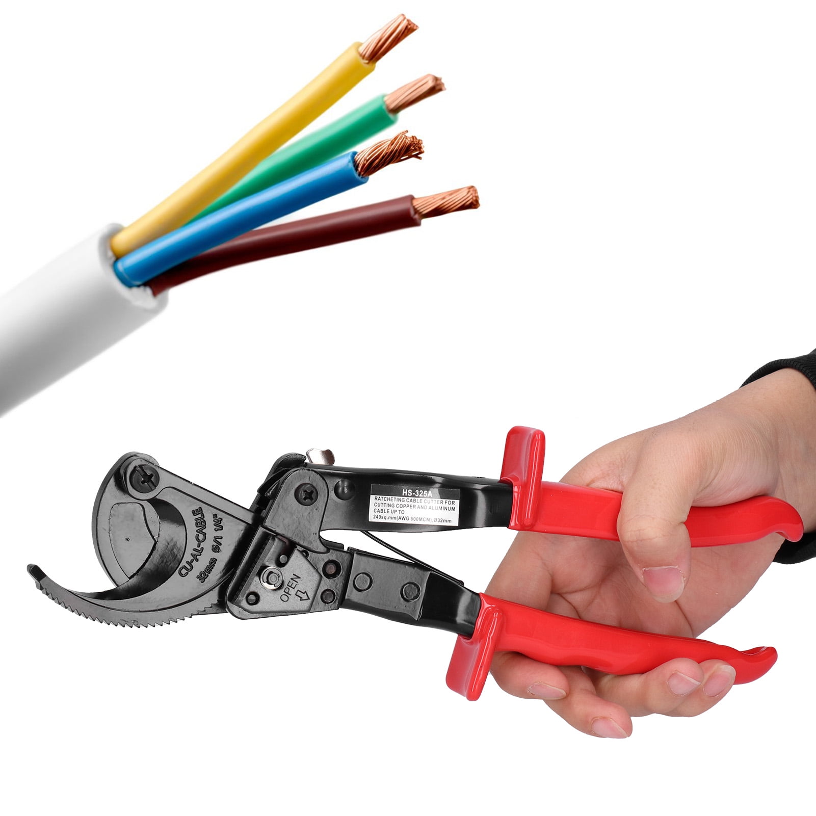 Crimping Tool with Ratchet,Ratcheting Cable Cutters， Ratchet Crimping Tool Wire Terminal Crimper Plier HS-325A