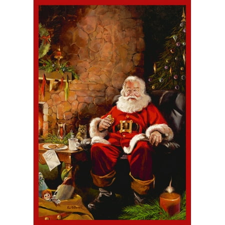 - Milliken Seasonal Inspirations Area Rugs - Novelty 02000 Santa Treats Santa Claus Fireplace Cookies Christmas Rug