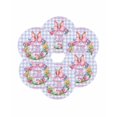 thumbnail image 7 of 15 Inch Round Placemats Set of 6, Happy Easter Non Slip Heat Insulation PP Table Mats, Rabbits Bows Spring Tulips Eggs Purple Plaid Washable Place Mats for Kitchen Dining Party Table Decor, 7 of 7