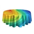 thumbnail image 5 of Colorful Tie Dye Wave Pattern Round Tablecloth 60"x60",Wrinkle Wipeable Table Cloth for Kitchen Dining Room Picnic Patio Party, 5 of 6