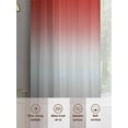 thumbnail image 6 of Red Gray Ombre Sheer Curtains 45 Inch Length 2 Panels Set for Living Room/Bedroom, Modern Gradient Abstract Art Semi Curtain Sheers Drapes Rod Pocket Curtains Window Treatment Set 52''x45''x2, 6 of 7