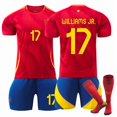 thumbnail image 1 of UEFA Euro 2024 Spain Home Kids Football Set No.17 Williams JR., 1 of 2
