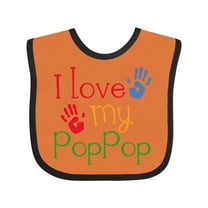 Inktastic Poppop Grandkids Handprints Boys or Girls Baby Bib