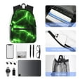 thumbnail image 4 of Yield Green Lightning Print Backpack for Women Men, Lightweight Casual Travel Daypack, Classic Basic College Backpack, Middle School Bag, 4 of 5