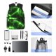 thumbnail image 4 of Disketp Green Lightning Mochila Ligera Clásica con Múltiples Bolsillos, Mochila Casual para Hombre y Mujer, Ideal para Escuela, Trabajo y Viajes, 4 of 6