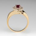 thumbnail image 4 of Oval Cut Ruby And Diamond Halo Engagement Ring 14k Solid Yellow Gold, 4 of 6