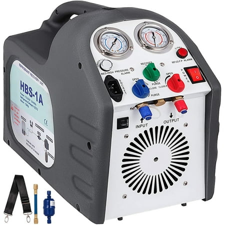 VEVOR Refrigerant Recovery Machine 1/2hp AC Refrigerant Recycling Machine HVAC 558psi Refrigerant Recovery Unit Air Conditioning Repair Tool (GREY)