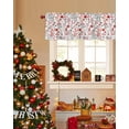 thumbnail image 3 of Orange Red Spring Floral Curtain Valance for Windows/Living Room/Kitchen/Bathroom/Café, Short Rod Pocket Tier Curtain Window Panel Vintage Botanical Colorful Elegant Topper Curtain 42''x18'', 3 of 6