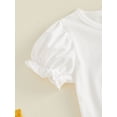 thumbnail image 6 of Baby Girl Halloween Outfit Pumpkin Ruffle Short Sleeve Tops Dot Print Bell Bottoms Flared Pants Set Toddler Summer Fall Clothes 6M-4Y, 6 of 10