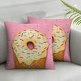 thumbnail image 2 of COMIO  Throw Pillow Covers Pillow Case,Fashionable Decorative Square Pillowcases Covers for Couch Sofa Bed,Living Room Sofa,Farmhouse,,Pink and Yellow Donut 2pc, 2 of 6