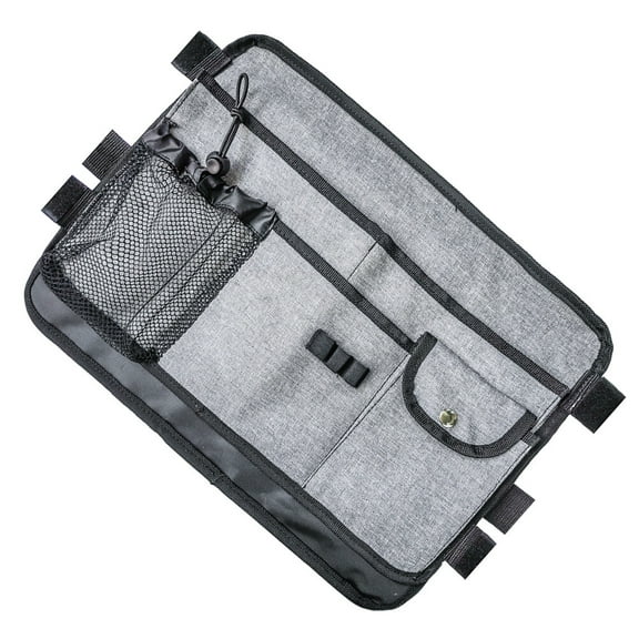 BESTOYARD 1Pc Mobility Aid Hanging Pouch Grey Large Capacity Polyester with Convenient Mesh