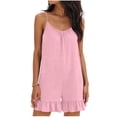 thumbnail image 2 of Purcolt Womens One Piece Jumpsuit Summer Casual Spaghetti Strap Sleeveless Shorts Outfits Comfortable Loose Fit Loungewear with Ruffled Hem, 2 of 7