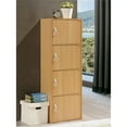 thumbnail image 2 of Hodedah 4 Door Enclosed Multipurpose Storage Cabinet for Home or Office, Beech, 2 of 5