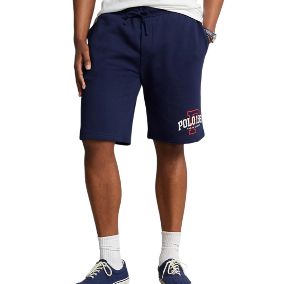 Polo Ralph Lauren Men's Big & Tall Drawstring Logo Fleece Shorts Navy 2LT