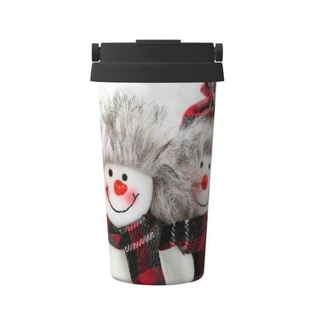 

Salouo Christmas Snowman With Hat Print Coffee Travel Mug Spill Proof with Lid-Stainless Steel Vacuum Insulated Tumbler - Thermos Cup for Keep Hot/Ice Coffee Tea and Beer