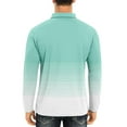 thumbnail image 4 of Tawop Men's & Big Men's Polo Shirts Printed Buttons Gradient Long Sleeve Pullover Shirts Xl, 4 of 7