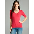 thumbnail image 5 of Emmalise Women's Slim Athletic Fit Neck Tshirt Half Sleeves Top (Fuschia, Large), 5 of 6