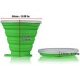 thumbnail image 3 of Taza de viaje plegable de silicona, taza plegable de silicona para acampar con tapas, juego de taza para beber expandible, sin BPA, reutilizable, portátil, graduado para viajes de senderismo al aire libre Sailing Electrónica, 3 of 6