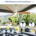 thumbnail image 3 of 42-Inch Waterproof Ceiling Fan with Light - Plug-in Hanging Fan Remote & App Control, 3CCT LED for Gazebo & Patio, Burlywood Blades, 3 of 8