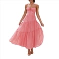 thumbnail image 3 of Vestido Fluido con Tirantes Finos y Corsé para Mujer, Ideal para Vacaciones en la Playa o Como Invitada de Boda Rosa M, 3 of 10