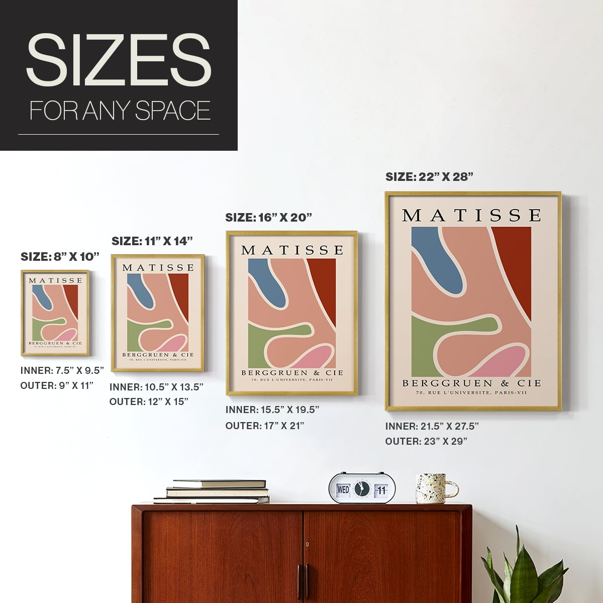 Matisse CCCXXXI in Gold Solid Wood 11 x 14 Framed Print