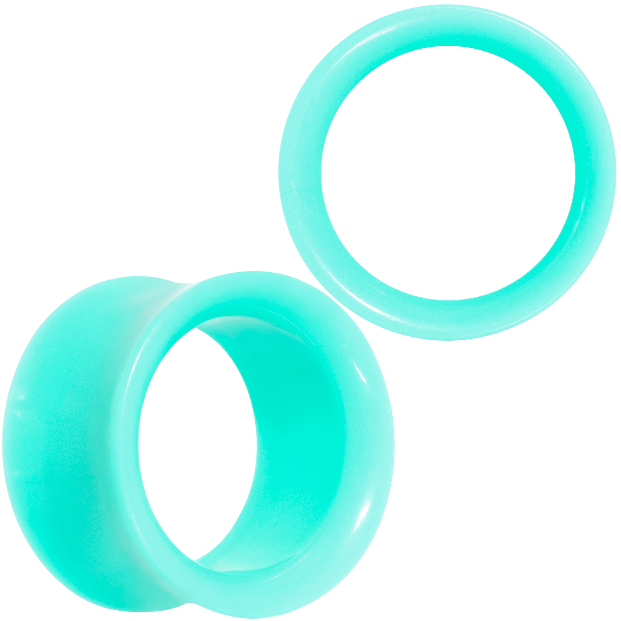Body Candy Women 13/16" 2Pc Blue Green UV Acrylic Saddle Plugs Double
