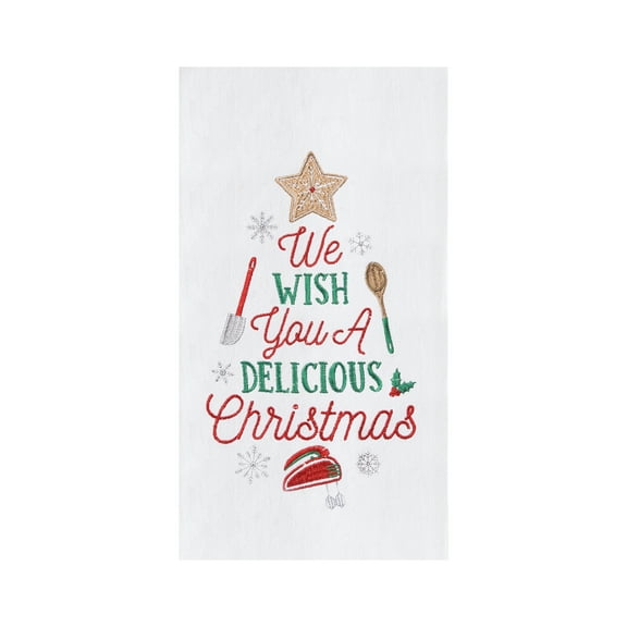 "We Wish You a Delicious Christmas" 100% Cotton Flour Sack Dishtowel