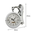 thumbnail image 4 of Reloj de pared clásico de doble cara, reloj colgante, reloj artístico, reloj decorativo de granja. Blanco, 4 of 4