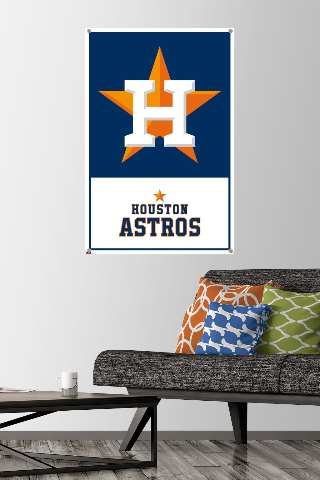 MLB Houston Astros - Logo 22 Wall Poster with Pushpins, 22.375" x 34"