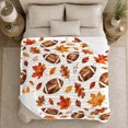 thumbnail image 5 of Autumn Football Gathering Maple Leaves Watercolor Sports Theme, Festive Artistic Scene, Warm Flannel Blanket for Home Library and Reading Nook, Art Lovers Thanksgiving Gift, Artistic Home Decor, 5 of 9