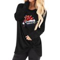 thumbnail image 1 of Hauts de Noël en Solde Blouse à Manches Longues Imprimée Tendance pour Femmes Col Rond Décontracté Noir TTG, 1 of 1