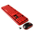 thumbnail image 3 of Wireless Keyboard Mouse Combo, 2.4GHz Typewriter Keyboard, Letton Full Size Office Computer Retro Keyboard and Cute Mouse with 3 DPI for Mac PC Desktop Laptop-Red, 3 of 7