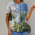 thumbnail image 6 of Blossoming Paris Eiffel Tower T Shirts Basic T-Shirt Short Sleeve Ladies Tee Shirt Summer Graphic Clothing, 6 of 6